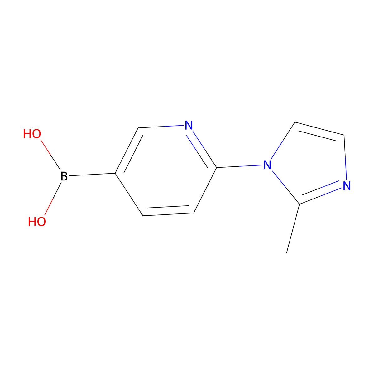 2-(2-Methylimidazol-1-yl)pyridine-5-boronic acid molecular structure, CAS 2225173-59-9