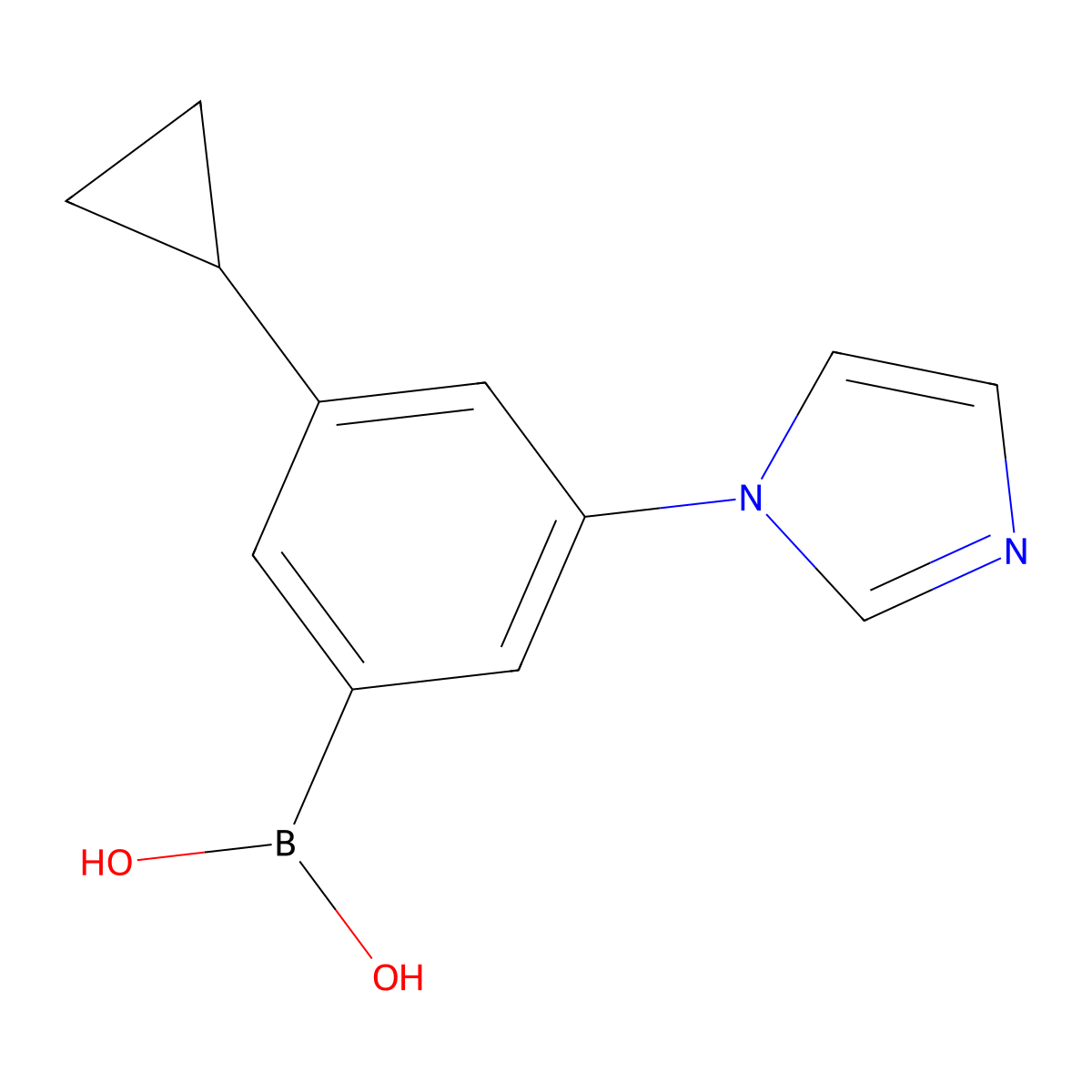 (3-Cyclopropyl-5-(1H-imidazol-1-yl)phenyl)boronic acid molecular structure, CAS 2225173-62-4
