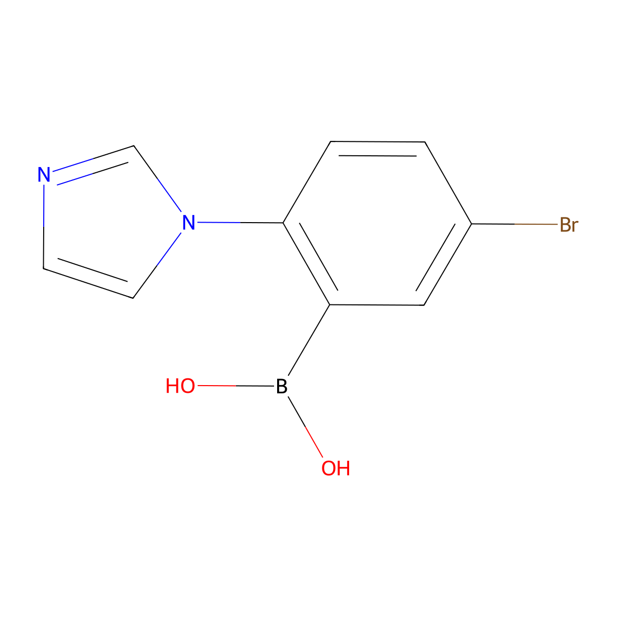 (5-Bromo-2-(1H-imidazol-1-yl)phenyl)boronic acid molecular structure, CAS 2225173-63-5