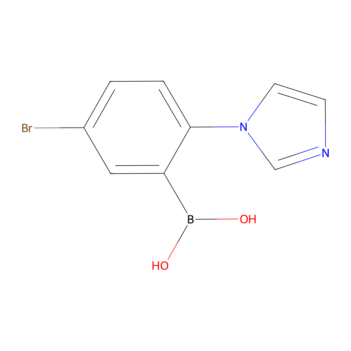 (5-Bromo-2-(1H-imidazol-1-yl)phenyl)boronic acid molecular structure, CAS 2225173-63-5