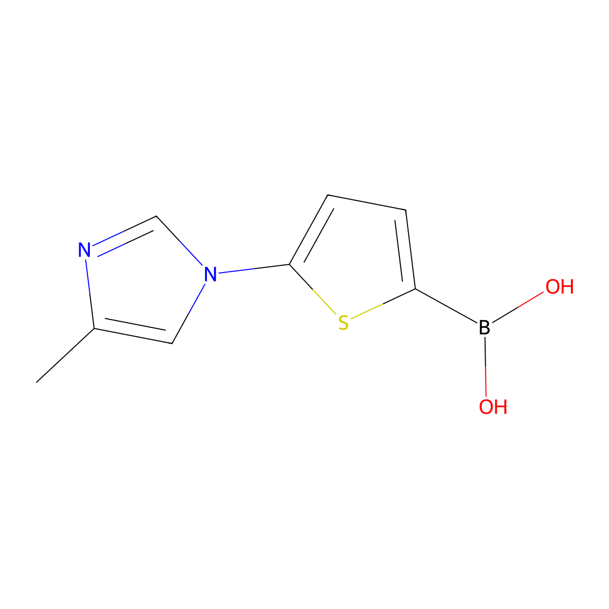 (5-(4-Methyl-1H-imidazol-1-yl)thiophen-2-yl)boronic acid molecular structure, CAS 2225173-65-7