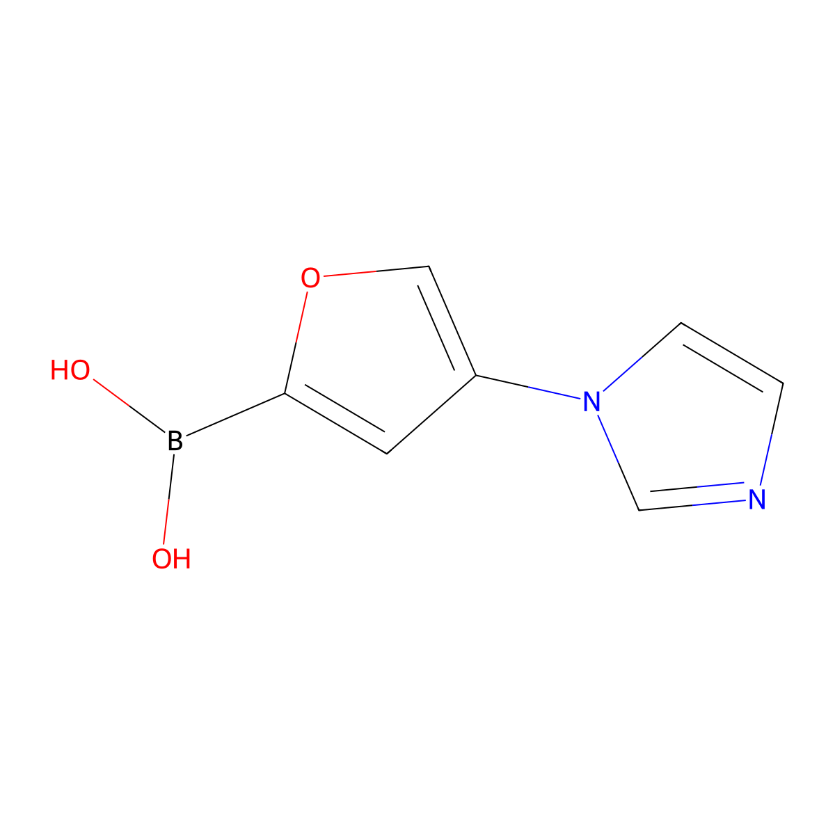 (4-(1H-Imidazol-1-yl)furan-2-yl)boronic acid molecular structure, CAS 2225173-68-0
