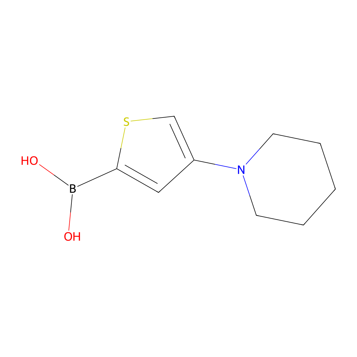 (4-(Piperidin-1-yl)thiophen-2-yl)boronic acid molecular structure, CAS 2225173-70-4