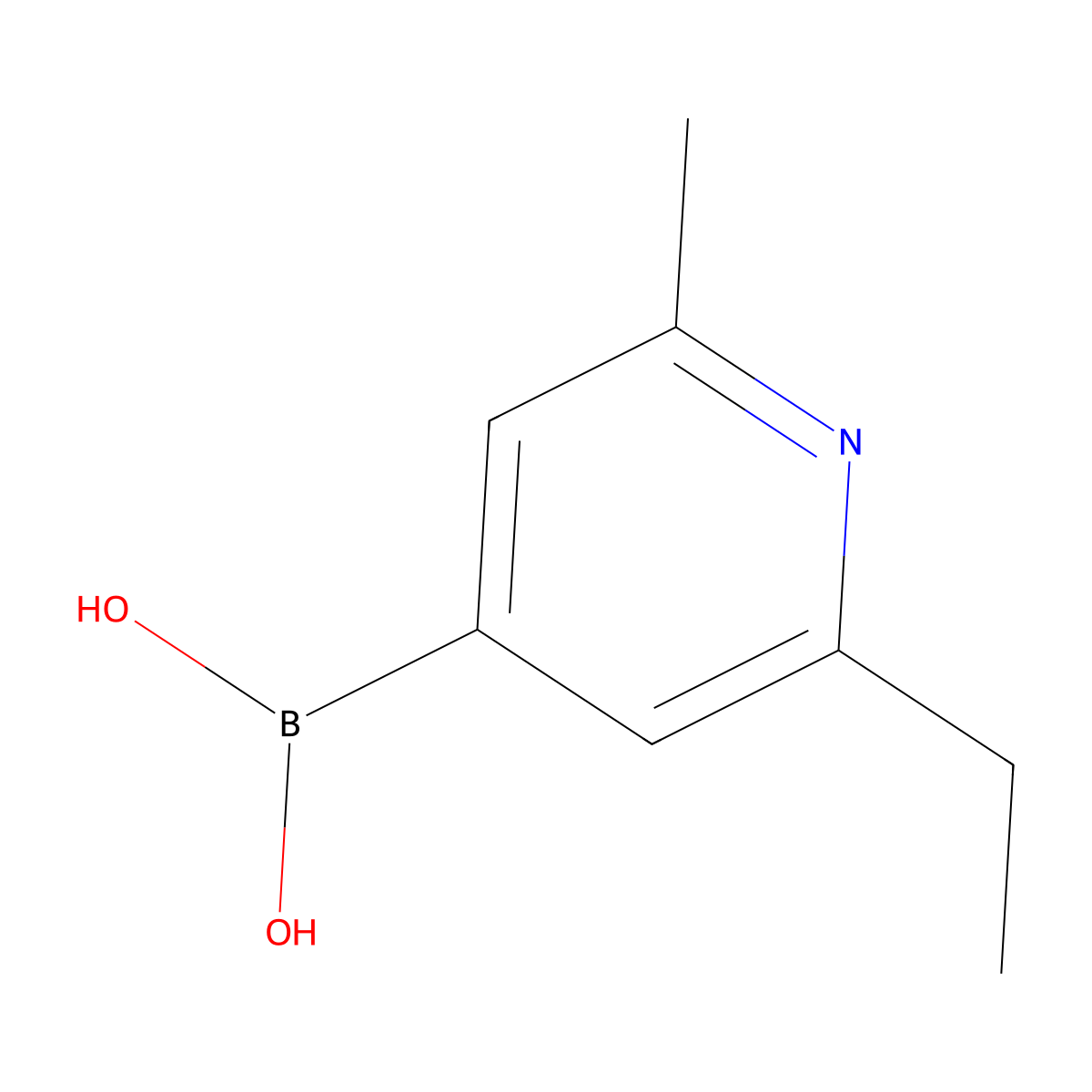 (2-Ethyl-6-methylpyridin-4-yl)boronic acid molecular structure, CAS 2225173-78-2