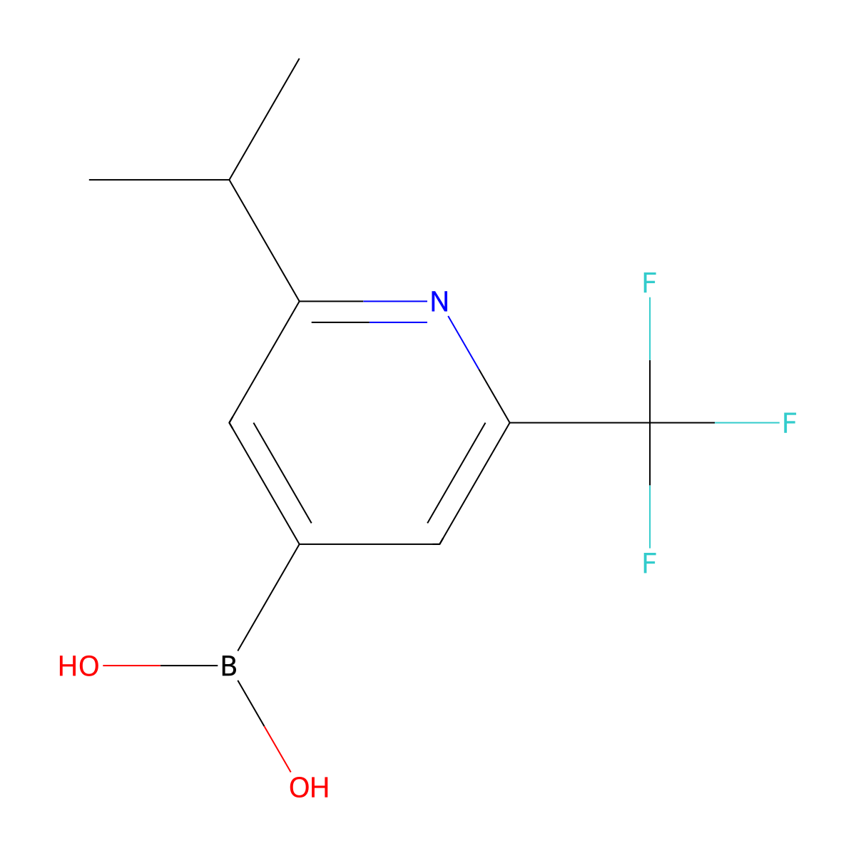 (2-Isopropyl-6-(trifluoromethyl)pyridin-4-yl)boronic acid molecular structure, CAS 2225173-80-6