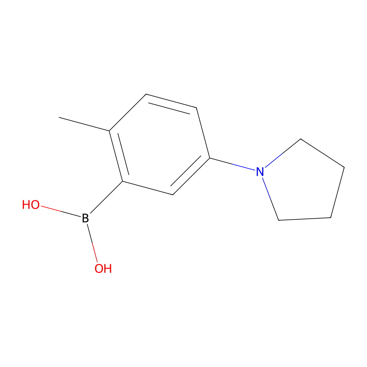 [2-Methyl-5-(pyrrolidin-1-yl)phenyl]boronic acid molecular structure, CAS 2225173-84-0