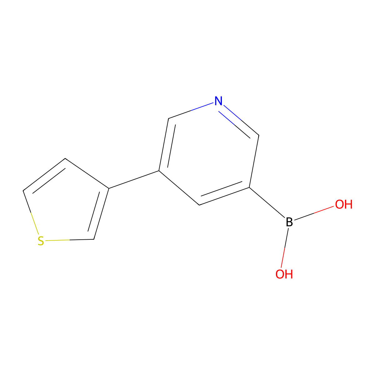 (5-(Thiophen-3-yl)pyridin-3-yl)boronic acid molecular structure, CAS 2225173-86-2