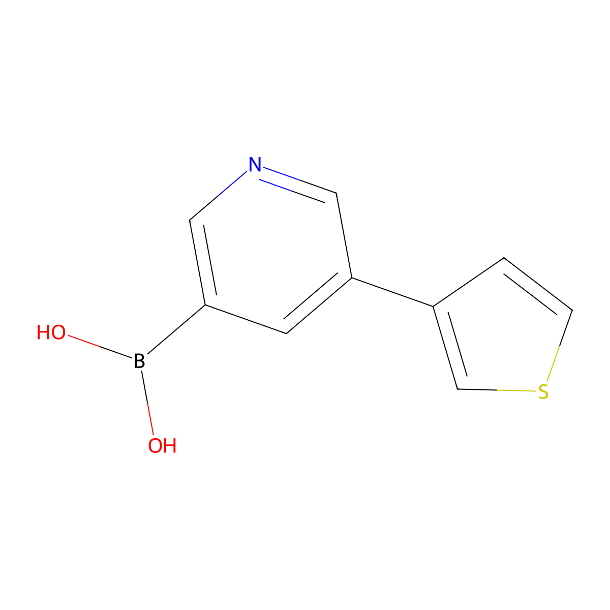 (5-(Thiophen-3-yl)pyridin-3-yl)boronic acid molecular structure, CAS 2225173-86-2