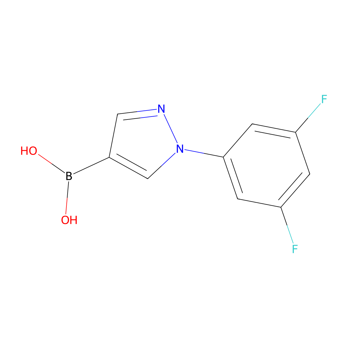 (1-(3,5-Difluorophenyl)-1H-pyrazol-4-yl)boronic acid molecular structure, CAS 2225173-89-5