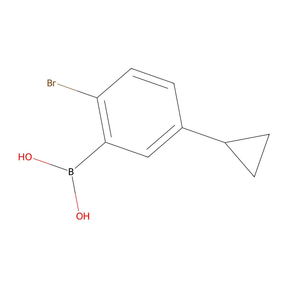 (2-Bromo-5-cyclopropylphenyl)boronic acid molecular structure, CAS 2225173-90-8