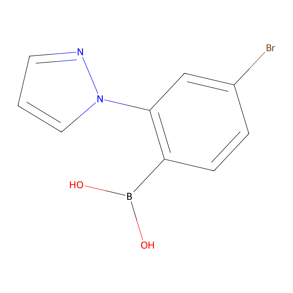 (4-Bromo-2-(1H-pyrazol-1-yl)phenyl)boronic acid molecular structure, CAS 2225173-93-1