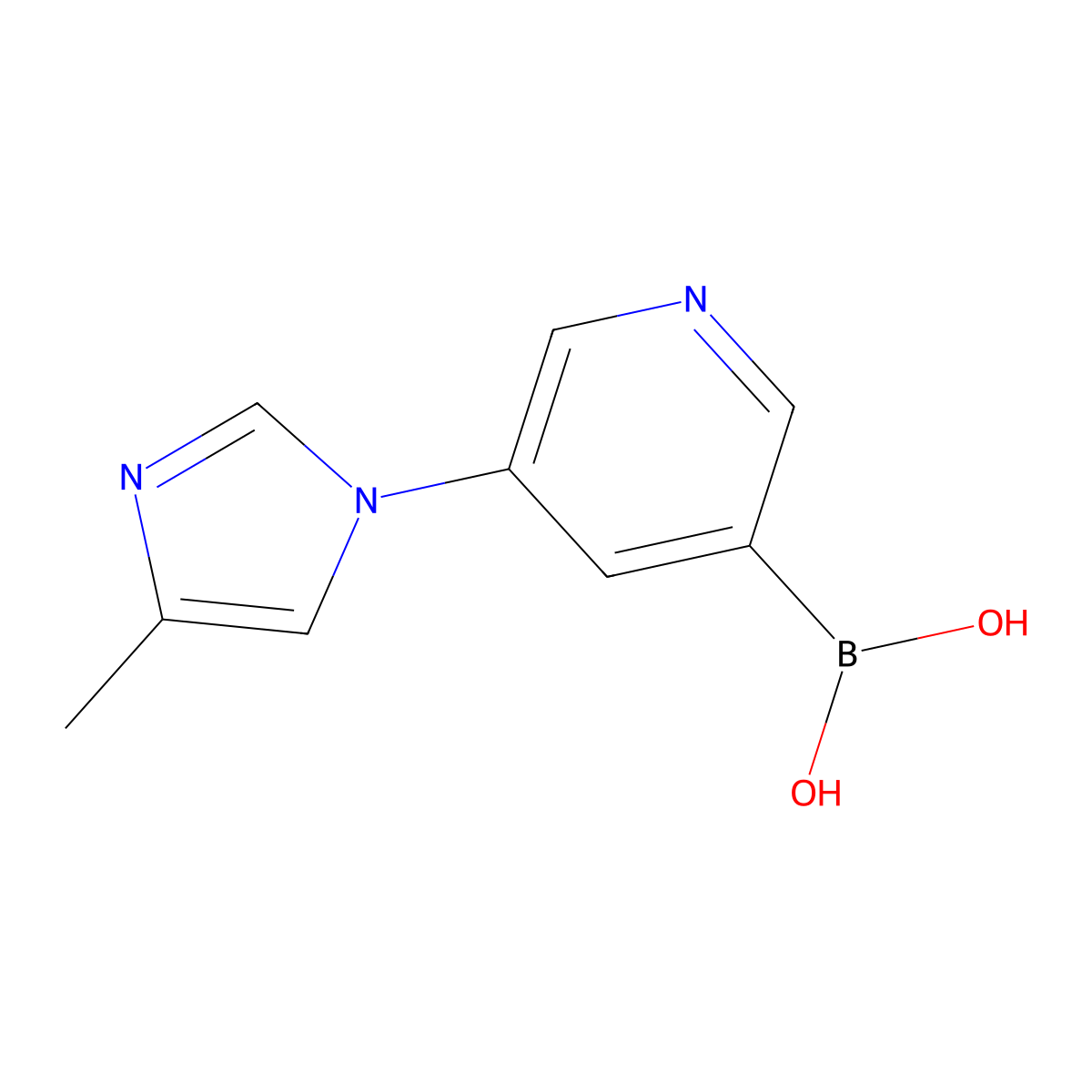 5-(4-Methylimidazol-1-yl)pyridine-3-boronic acid molecular structure, CAS 2225173-95-3