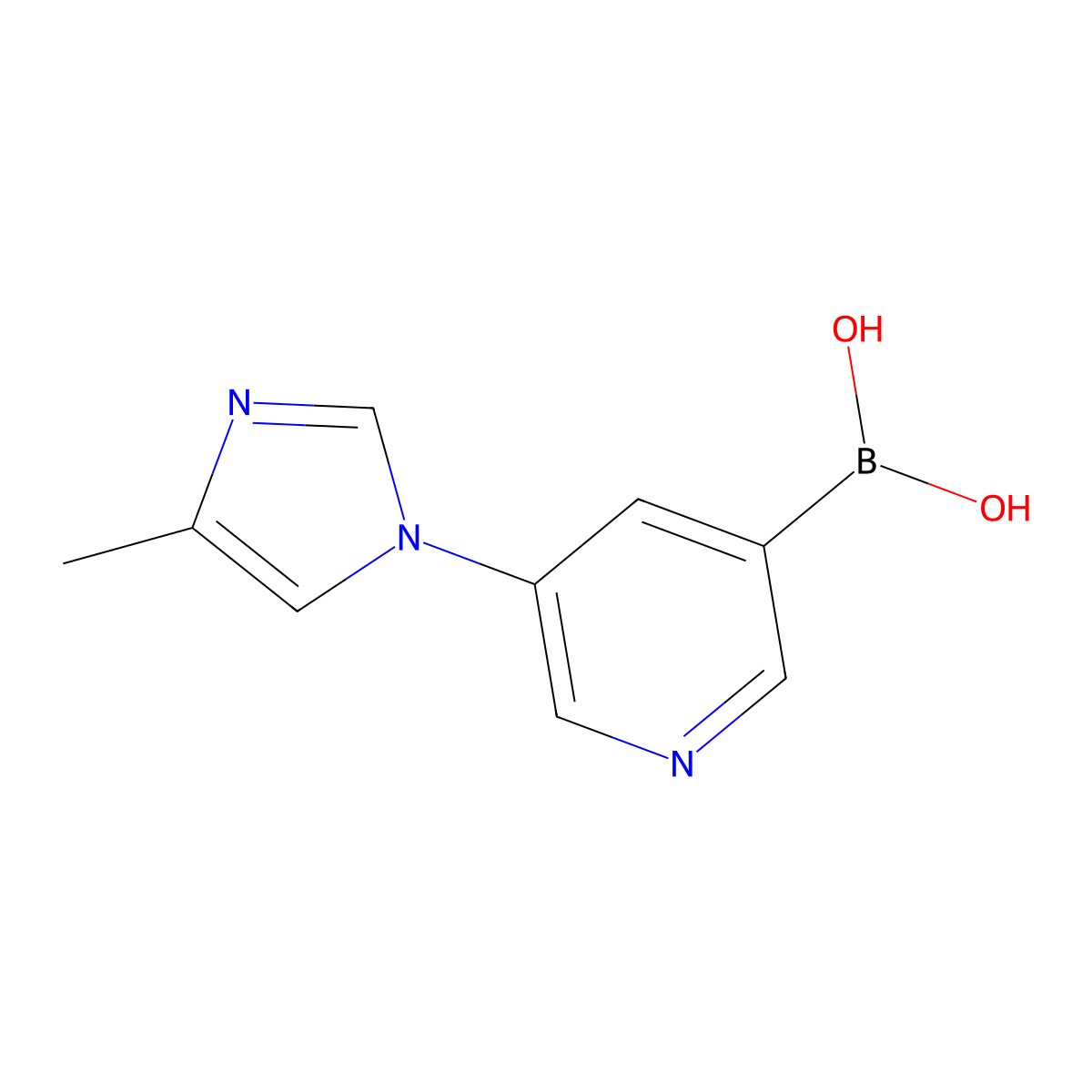 5-(4-Methylimidazol-1-yl)pyridine-3-boronic acid molecular structure, CAS 2225173-95-3