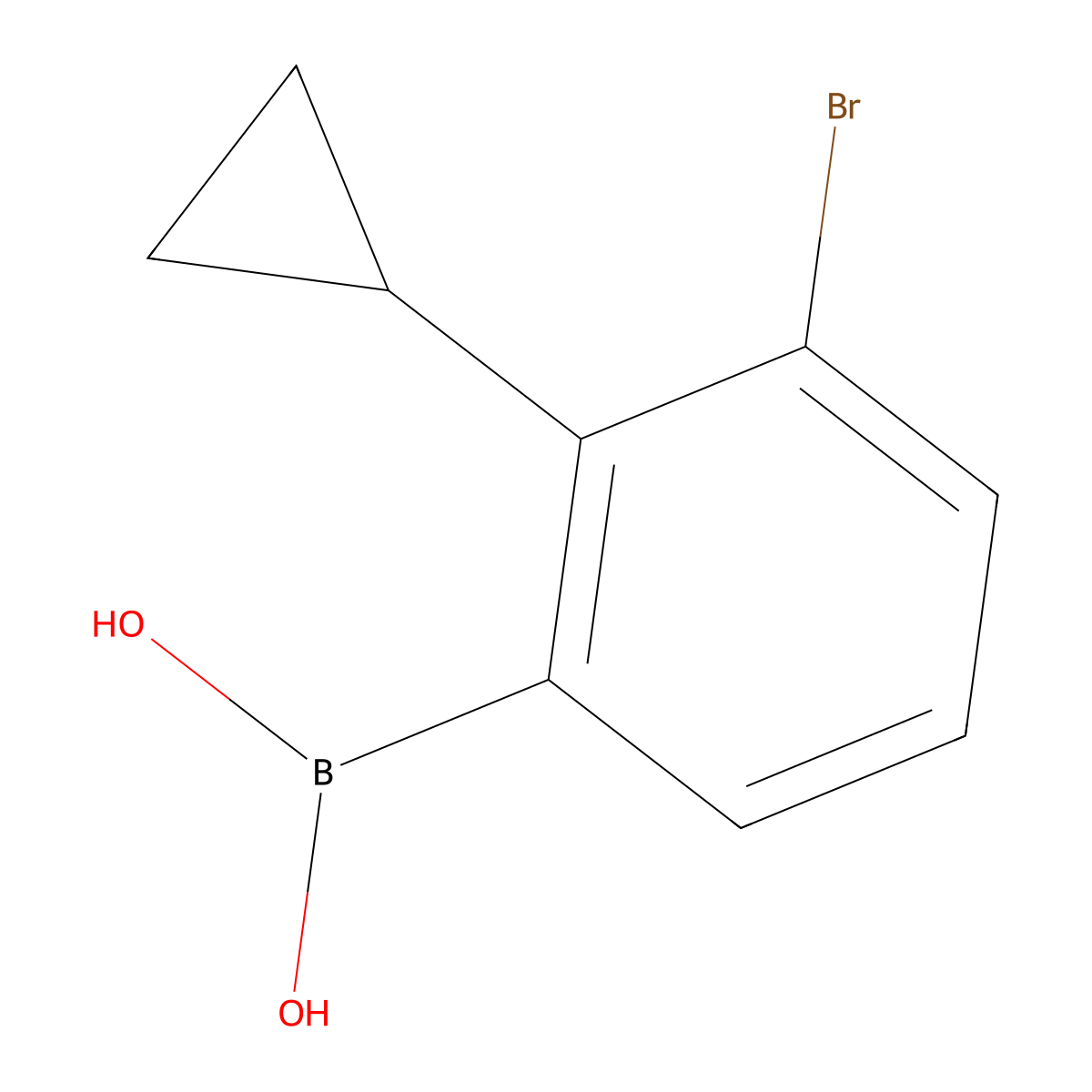 (3-Bromo-2-cyclopropylphenyl)boronic acid molecular structure, CAS 2225174-06-9
