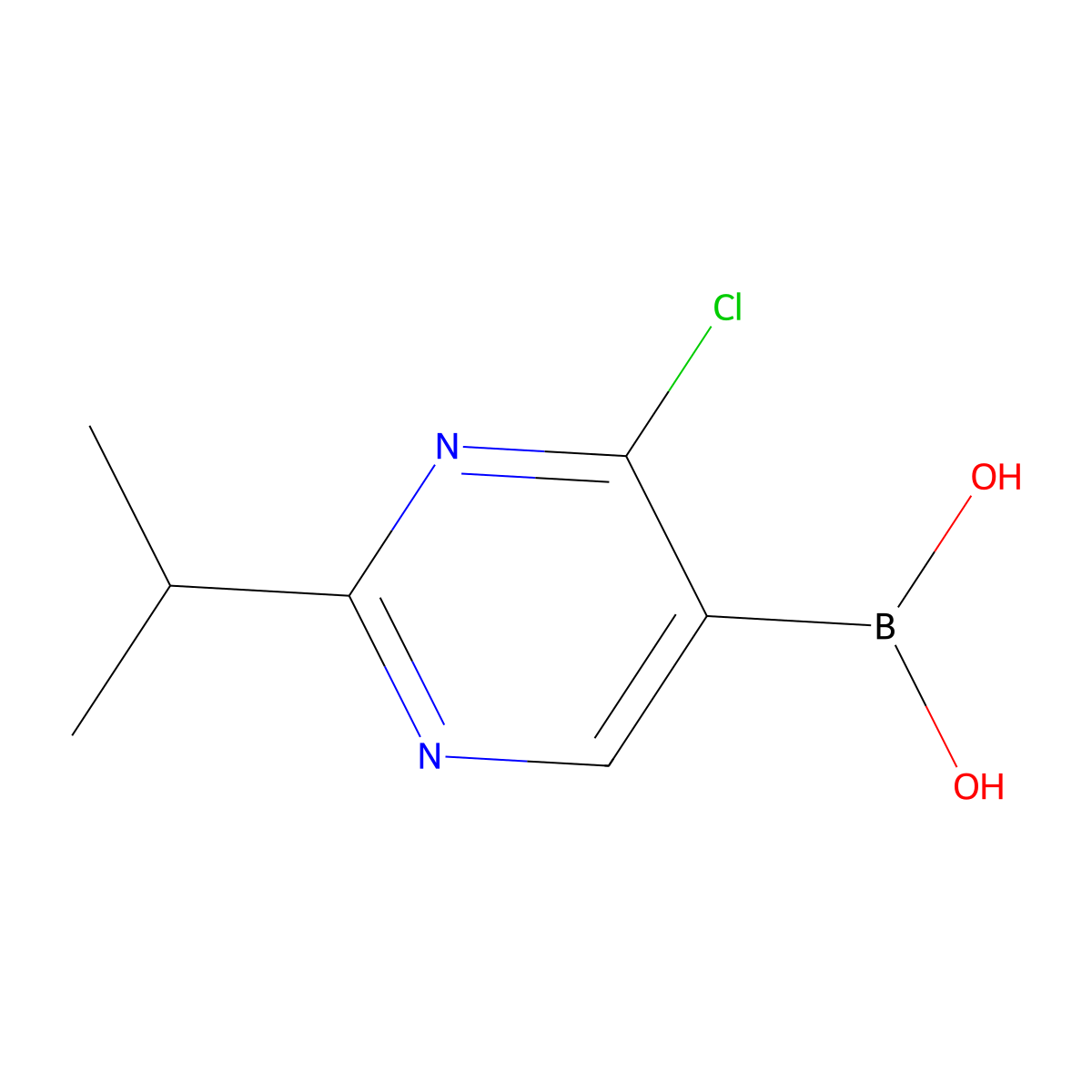 (4-Chloro-2-isopropylpyrimidin-5-yl)boronic acid molecular structure, CAS 2225174-09-2