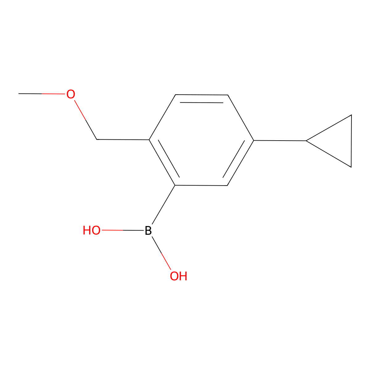(5-Cyclopropyl-2-(methoxymethyl)phenyl)boronic acid molecular structure, CAS 2225174-12-7