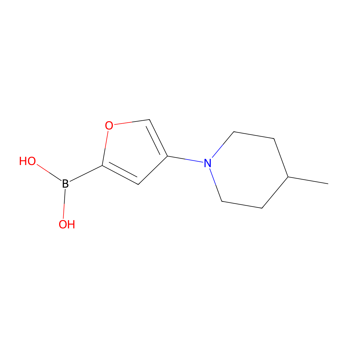 4-(4-Methylpiperidin-1-yl)furan-2-boronic acid molecular structure, CAS 2225174-13-8