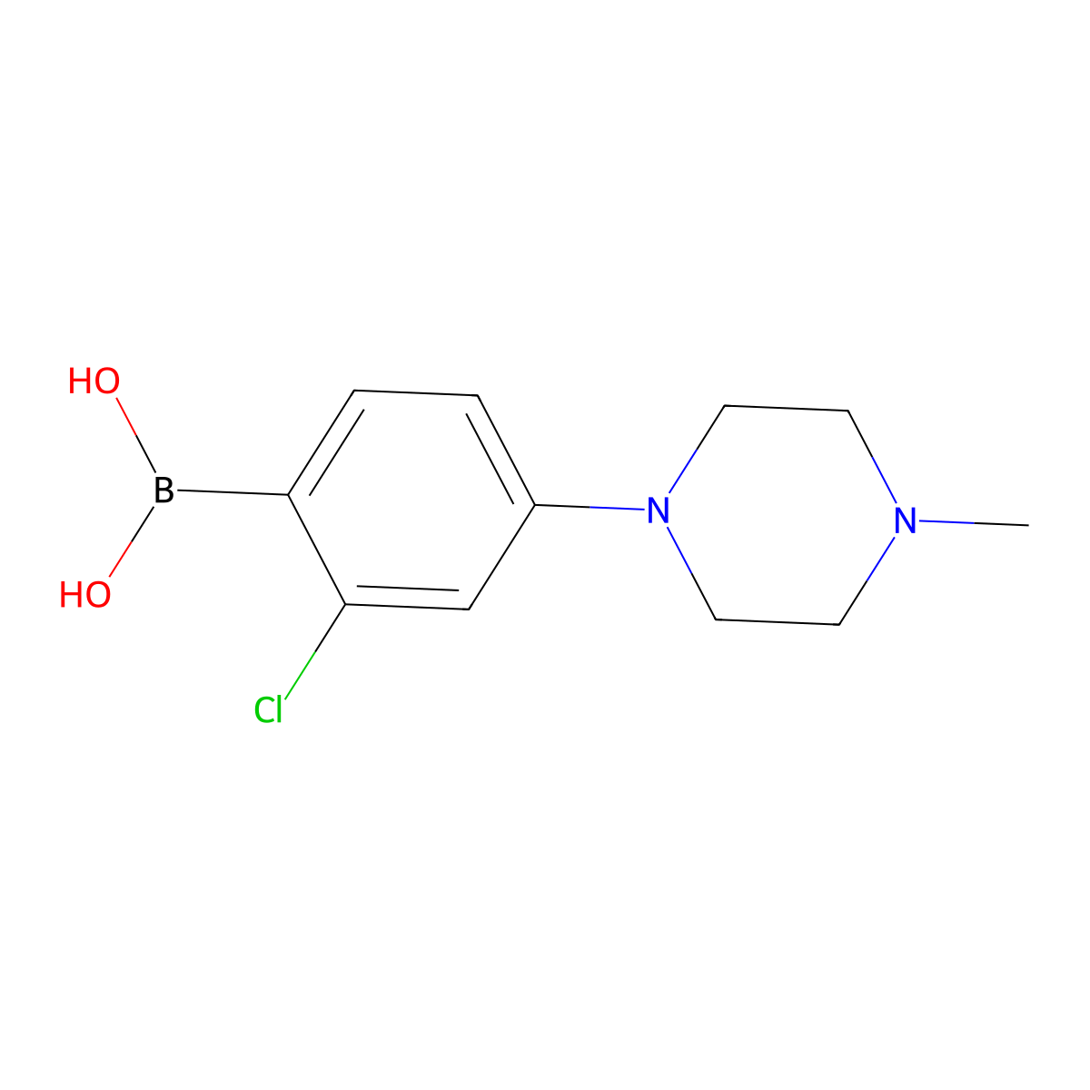 (2-Chloro-4-(4-methylpiperazin-1-yl)phenyl)boronic acid molecular structure, CAS 2225174-16-1