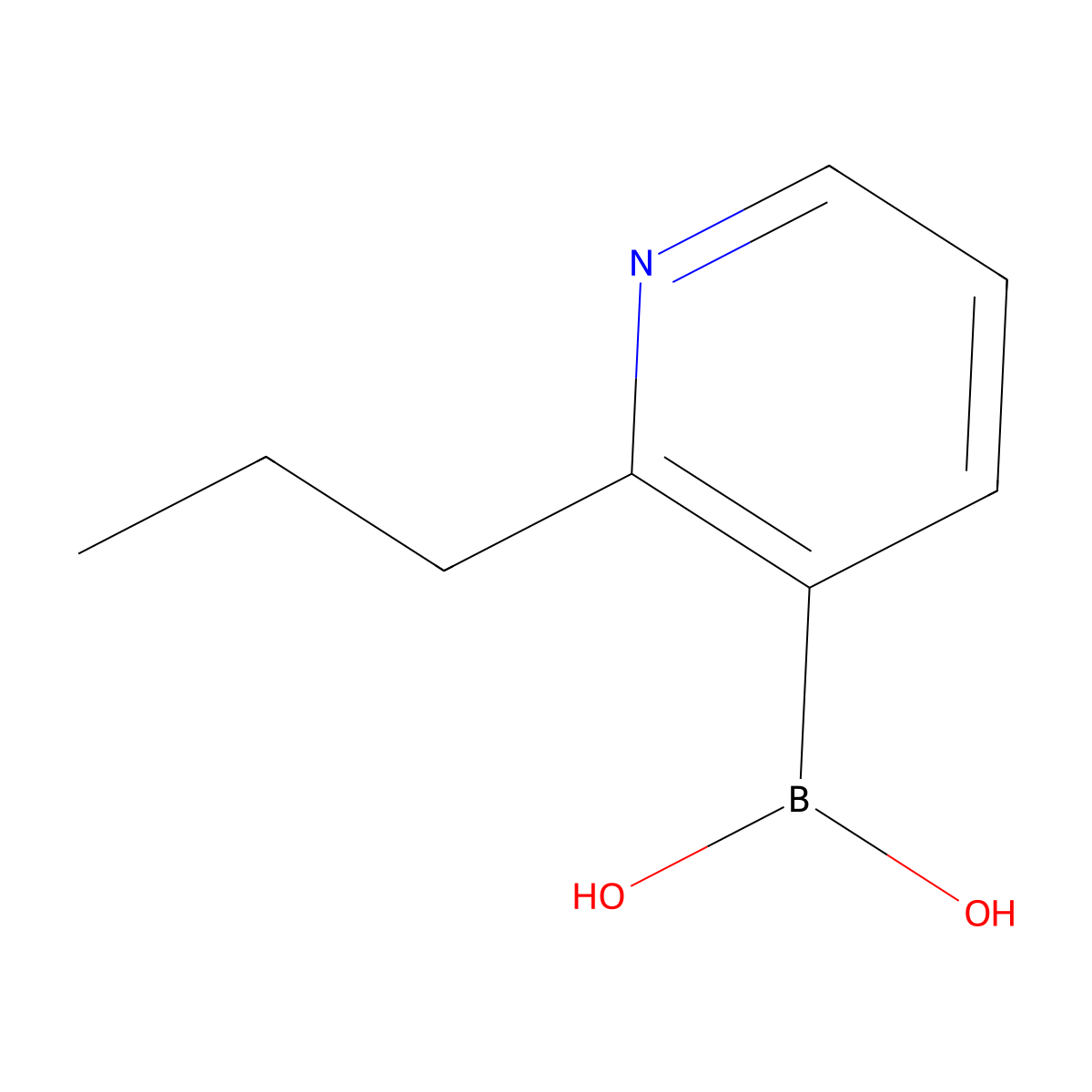 2-(n-Propyl)pyridine-3-boronic acid molecular structure, CAS 2225174-19-4