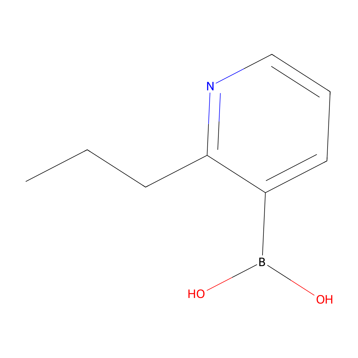 2-(n-Propyl)pyridine-3-boronic acid molecular structure, CAS 2225174-19-4