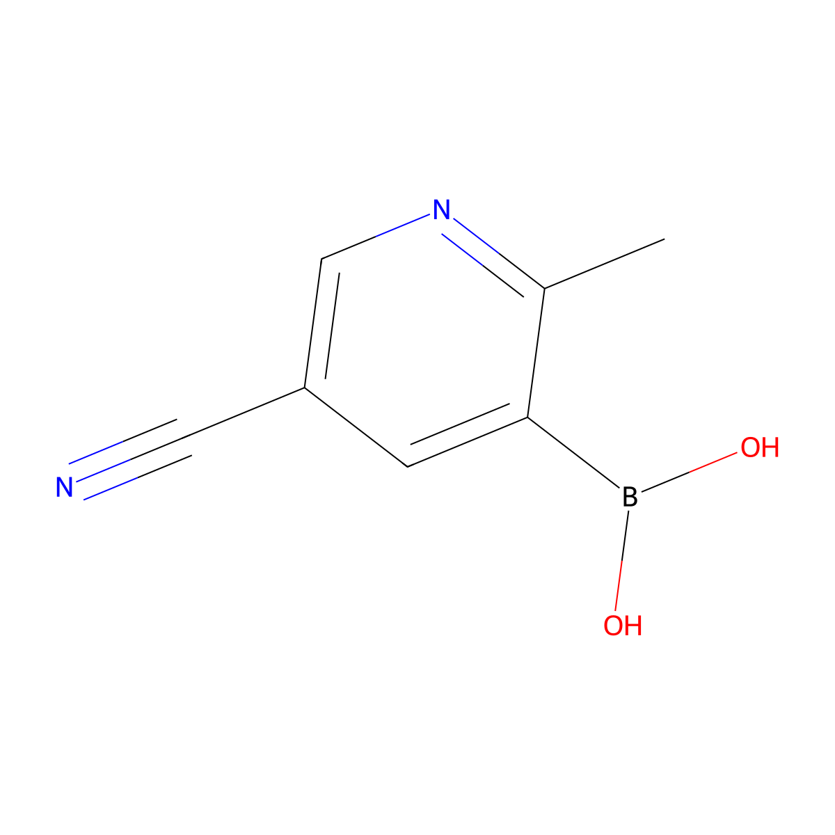 (5-Cyano-2-methylpyridin-3-yl)boronic acid molecular structure, CAS 2225174-22-9
