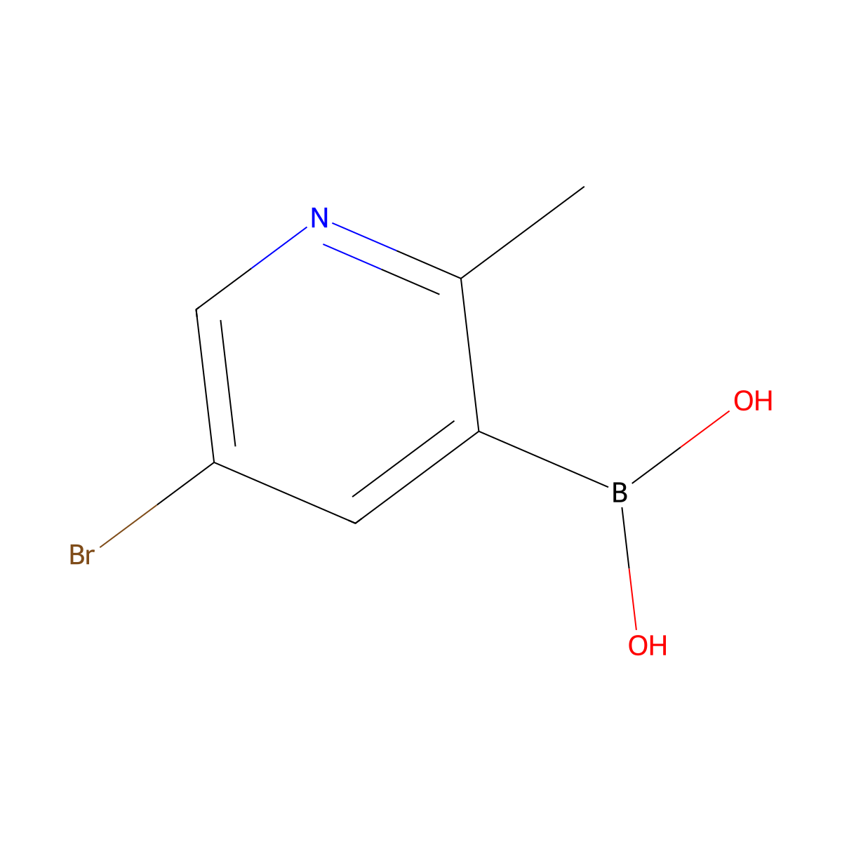 (5-Bromo-2-methylpyridin-3-yl)boronic acid molecular structure, CAS 2225174-26-3