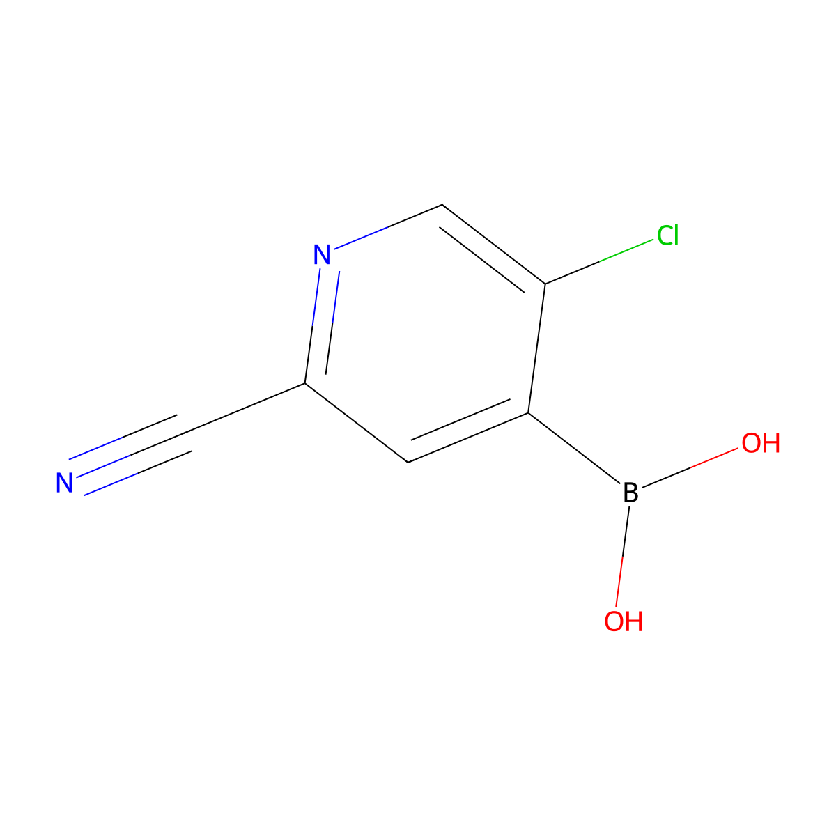 (5-Chloro-2-cyanopyridin-4-yl)boronic acid molecular structure, CAS 2225174-30-9