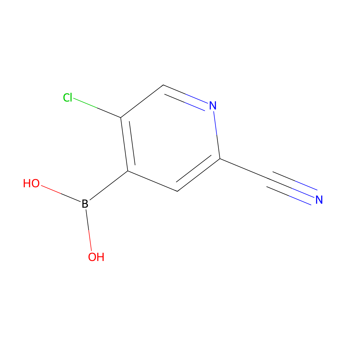 (5-Chloro-2-cyanopyridin-4-yl)boronic acid molecular structure, CAS 2225174-30-9