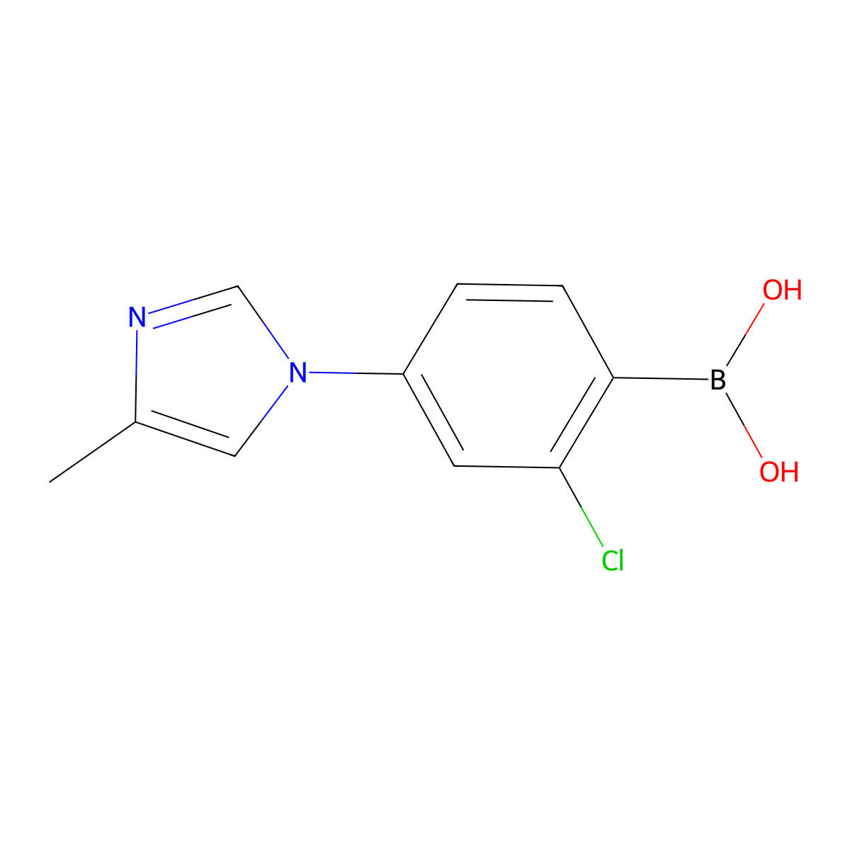 (2-Chloro-4-(4-methyl-1H-imidazol-1-yl)phenyl)boronic acid molecular structure, CAS 2225174-31-0
