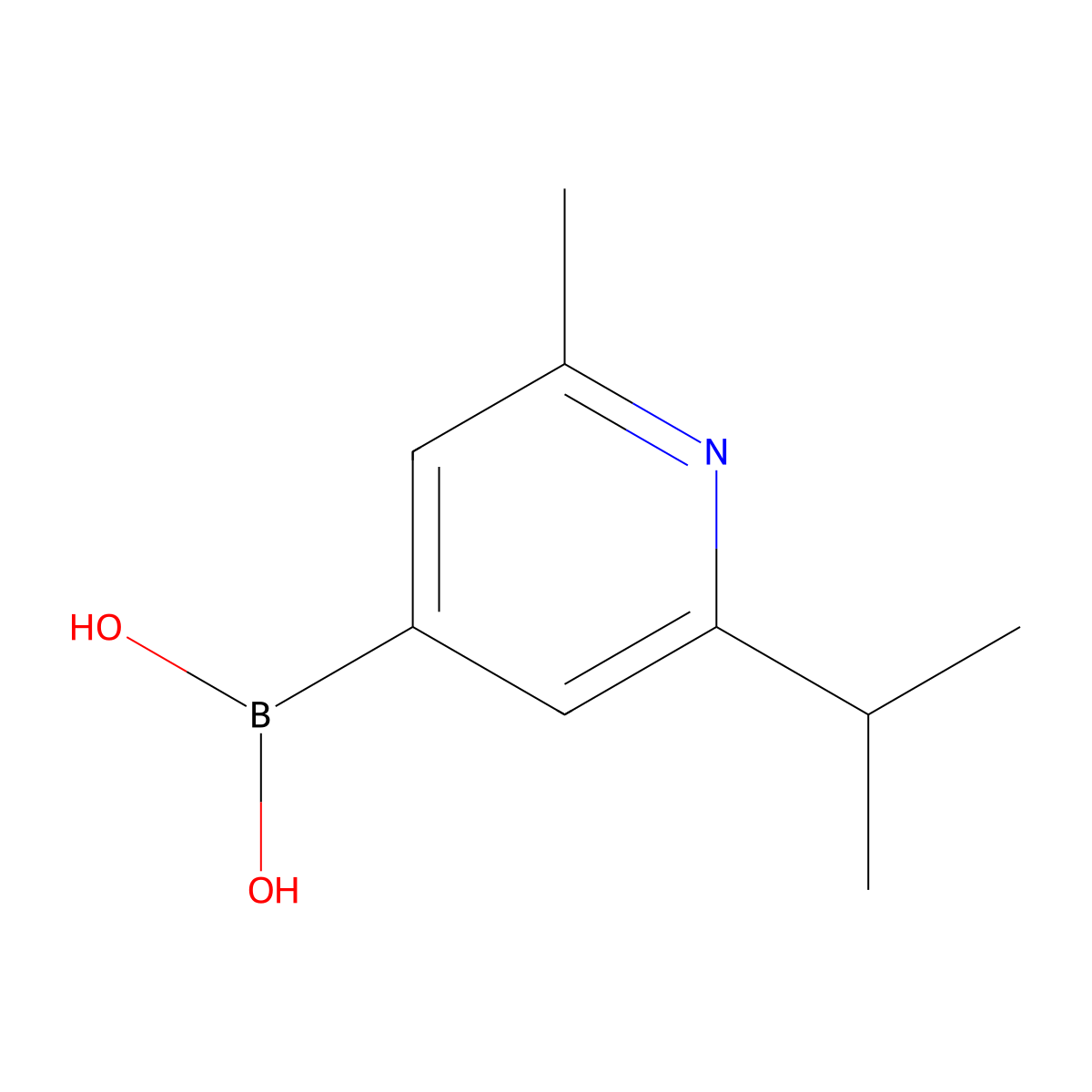 (2-Isopropyl-6-methylpyridin-4-yl)boronic acid molecular structure, CAS 2225174-34-3