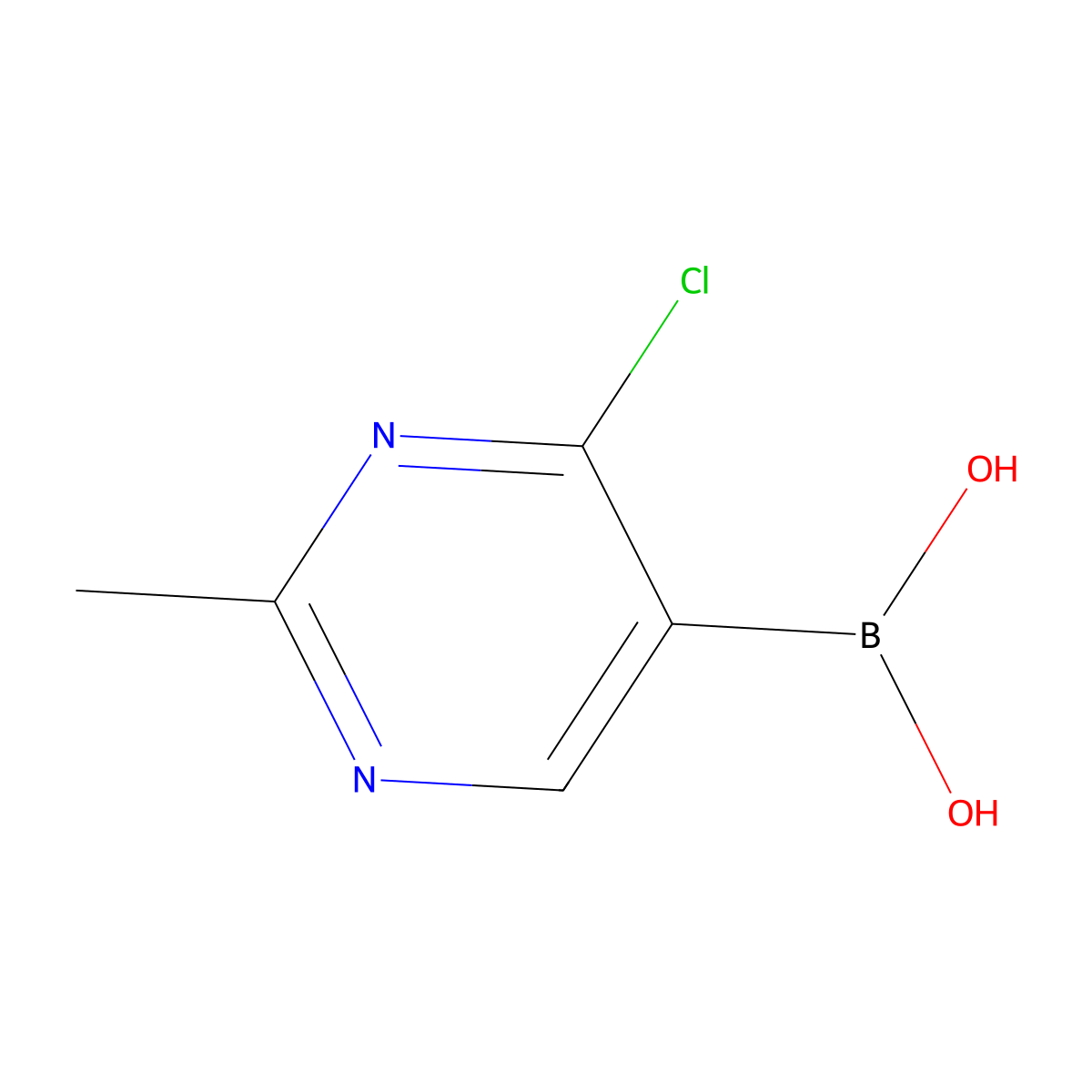 (4-Chloro-2-methylpyrimidin-5-yl)boronic acid molecular structure, CAS 2225174-35-4