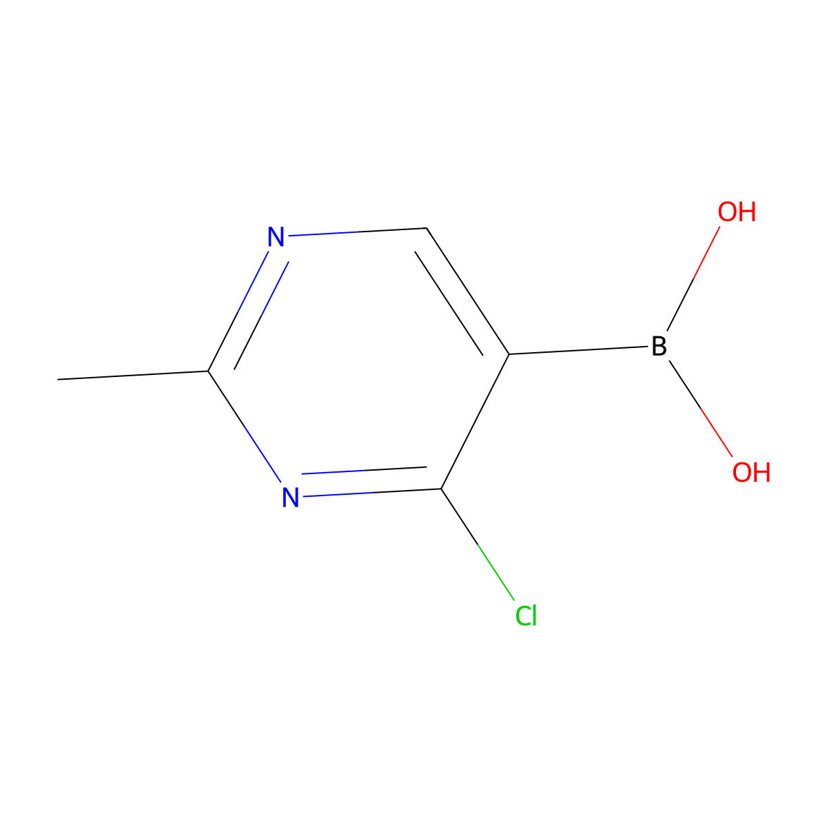 (4-Chloro-2-methylpyrimidin-5-yl)boronic acid molecular structure, CAS 2225174-35-4