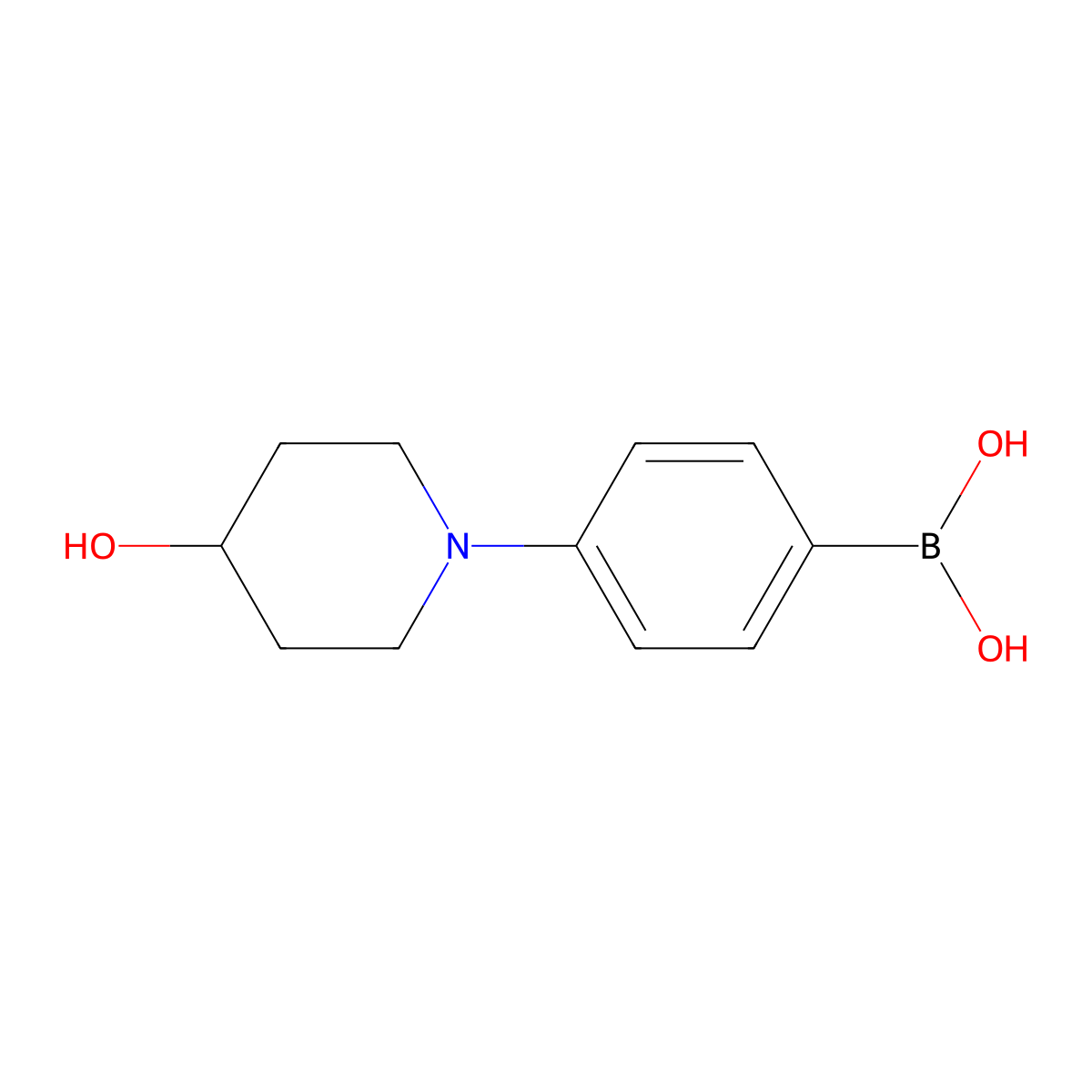 4-(4-Hydroxypiperidin-1-yl)phenylboronic acid molecular structure, CAS 2225174-36-5