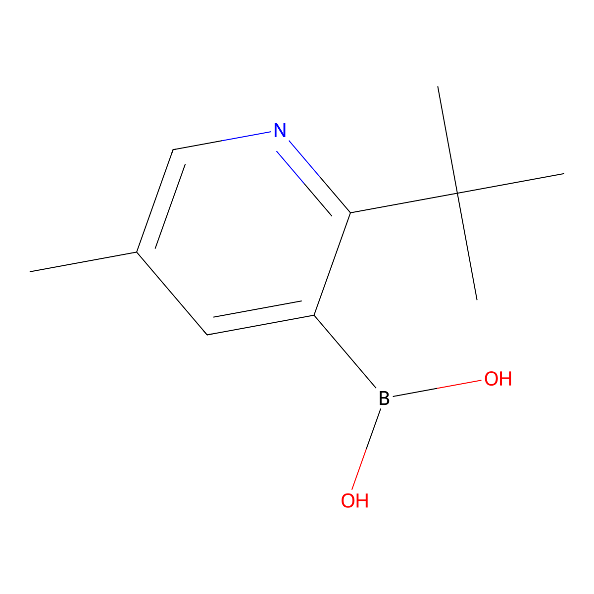 (2-(tert-Butyl)-5-methylpyridin-3-yl)boronic acid molecular structure, CAS 2225174-37-6