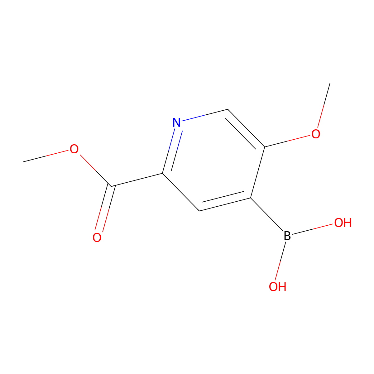 (5-Methoxy-2-(methoxycarbonyl)pyridin-4-yl)boronic acid molecular structure, CAS 2225174-46-7