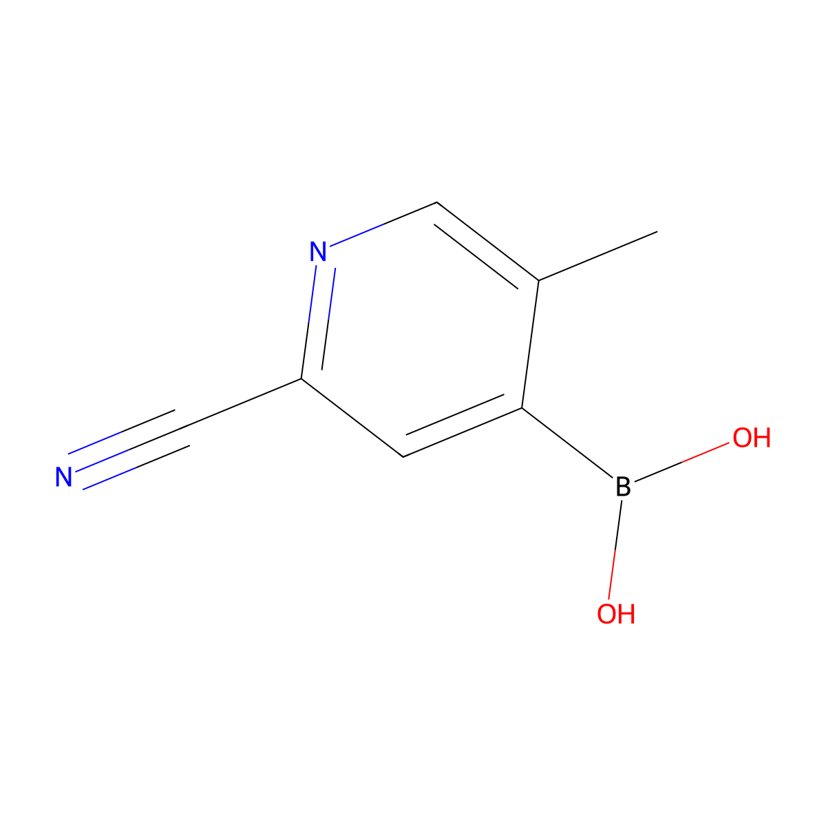 (2-Cyano-5-methylpyridin-4-yl)boronic acid molecular structure, CAS 2225174-48-9