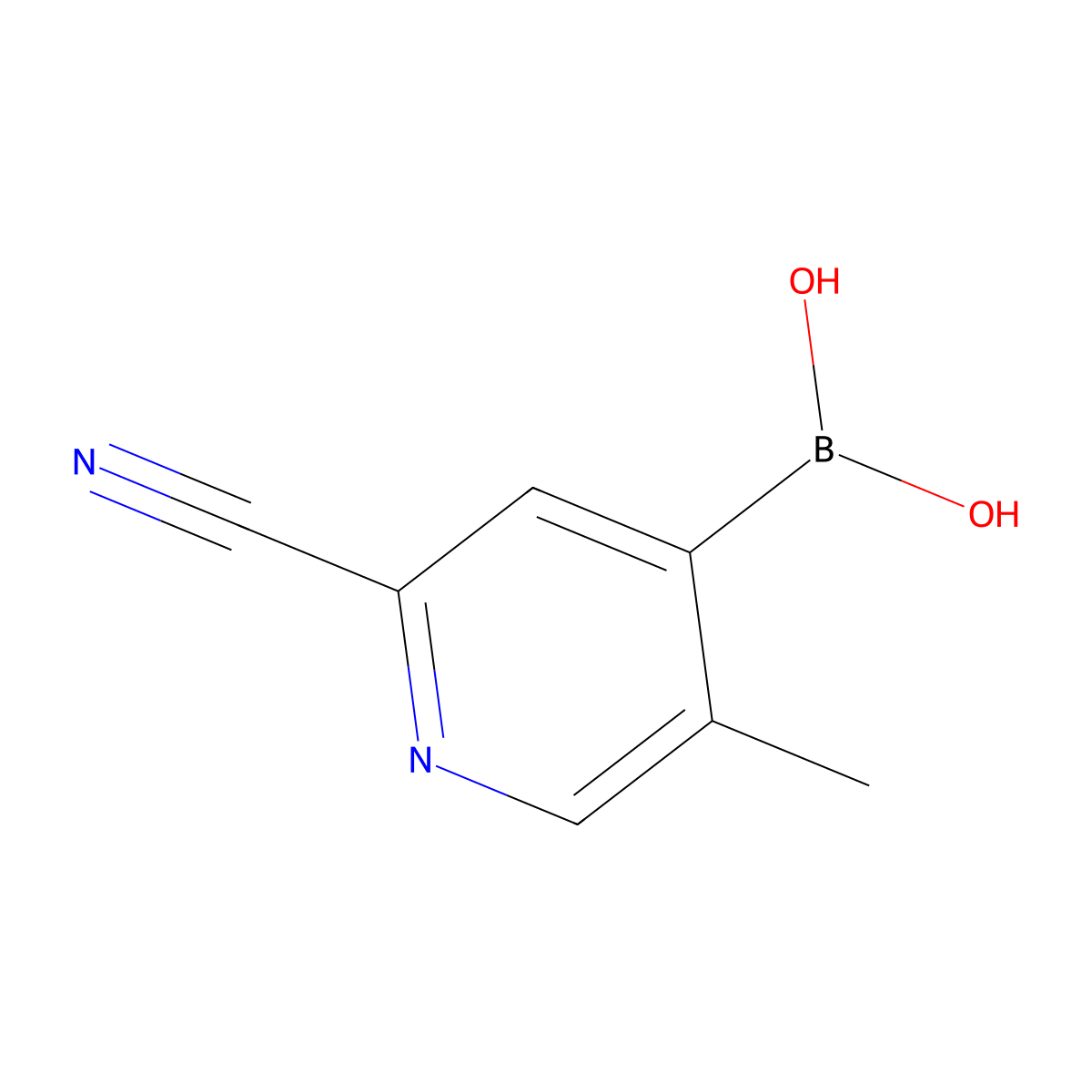 (2-Cyano-5-methylpyridin-4-yl)boronic acid molecular structure, CAS 2225174-48-9