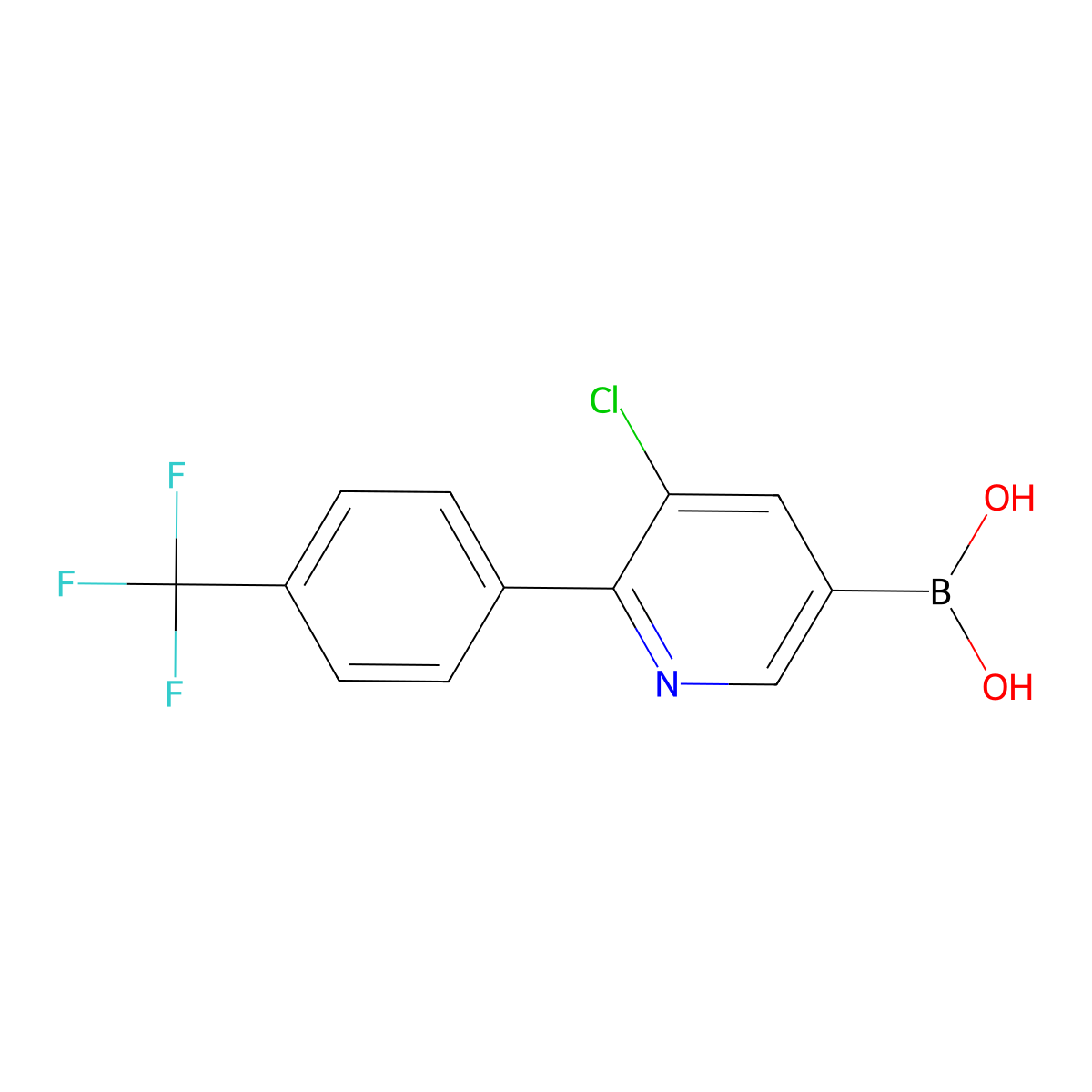 (5-Chloro-6-(4-(trifluoromethyl)phenyl)pyridin-3-yl)boronic acid molecular structure, CAS 2225174-49-0