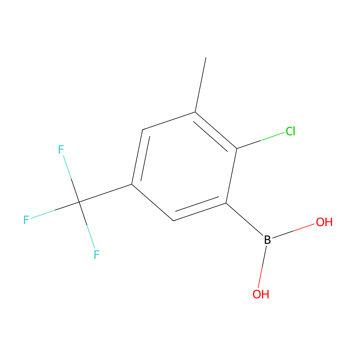 (2-Chloro-3-methyl-5-(trifluoromethyl)phenyl)boronic acid molecular structure, CAS 2225174-50-3