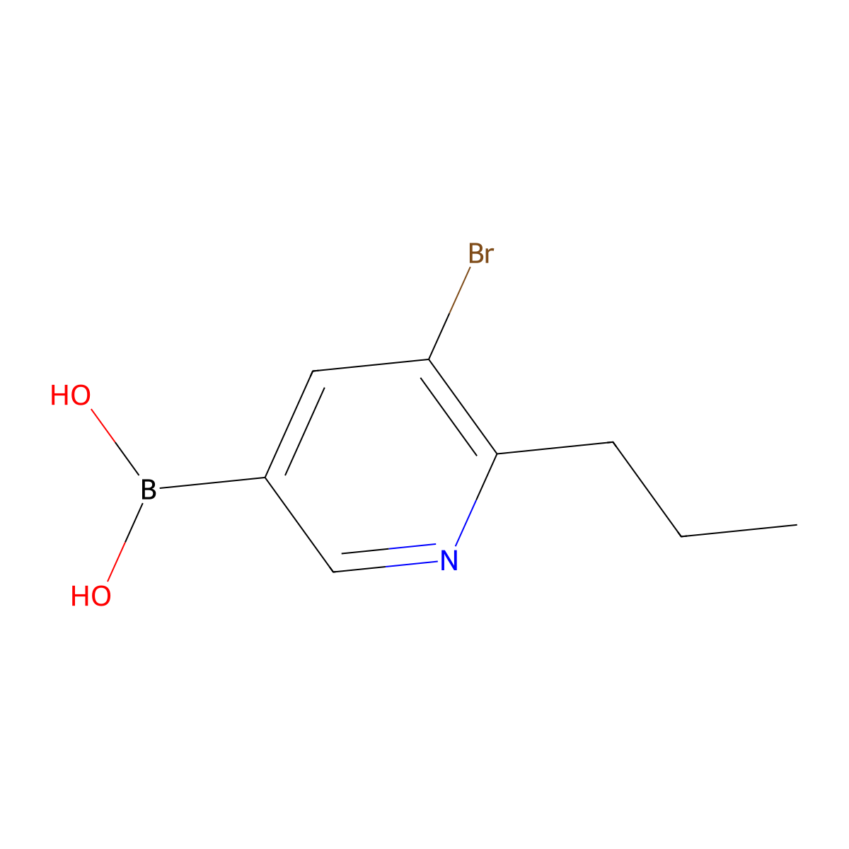 6-(n-Propyl)-5-bromopyridine-3-boronic acid molecular structure, CAS 2225174-51-4