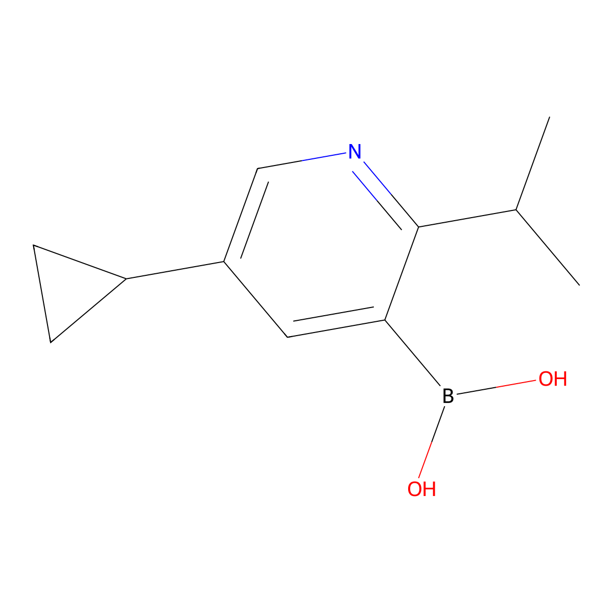 (5-Cyclopropyl-2-isopropylpyridin-3-yl)boronic acid molecular structure, CAS 2225174-52-5