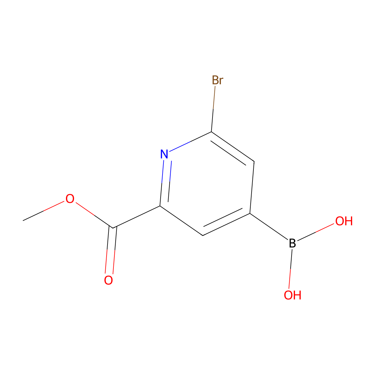 (2-Bromo-6-(methoxycarbonyl)pyridin-4-yl)boronic acid molecular structure, CAS 2225174-53-6