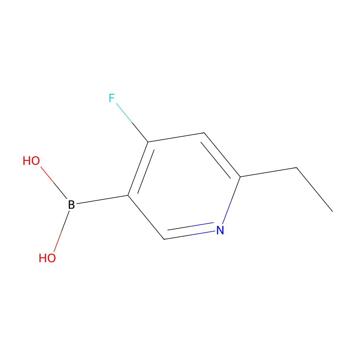 (6-Ethyl-4-fluoropyridin-3-yl)boronic acid molecular structure, CAS 2225174-57-0