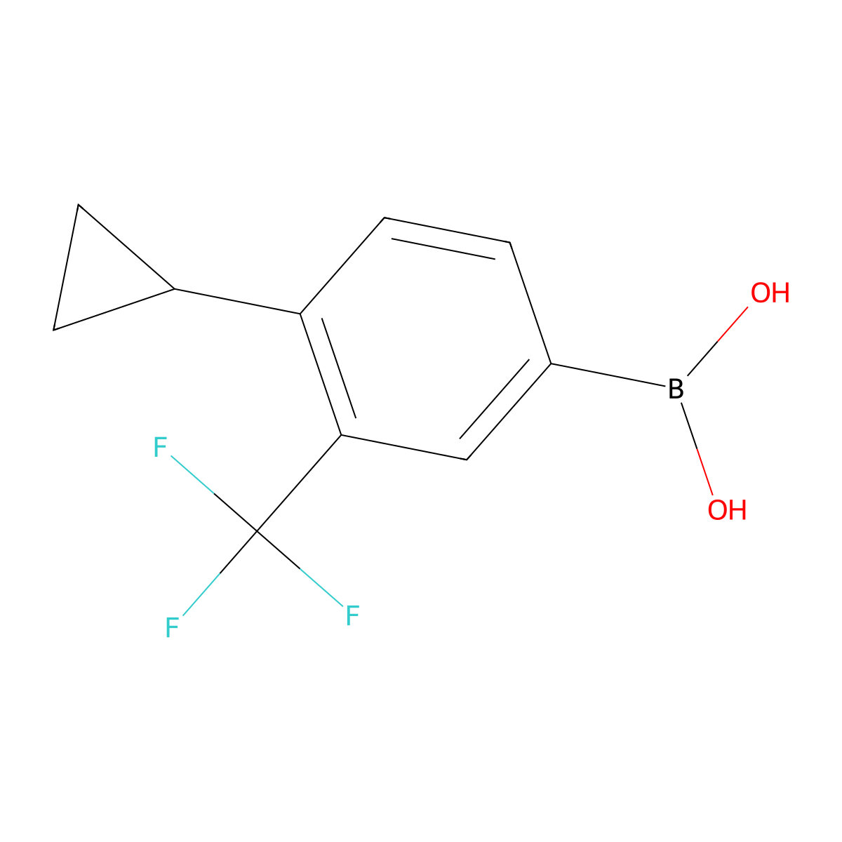 (4-Cyclopropyl-3-(trifluoromethyl)phenyl)boronic acid molecular structure, CAS 2225174-58-1