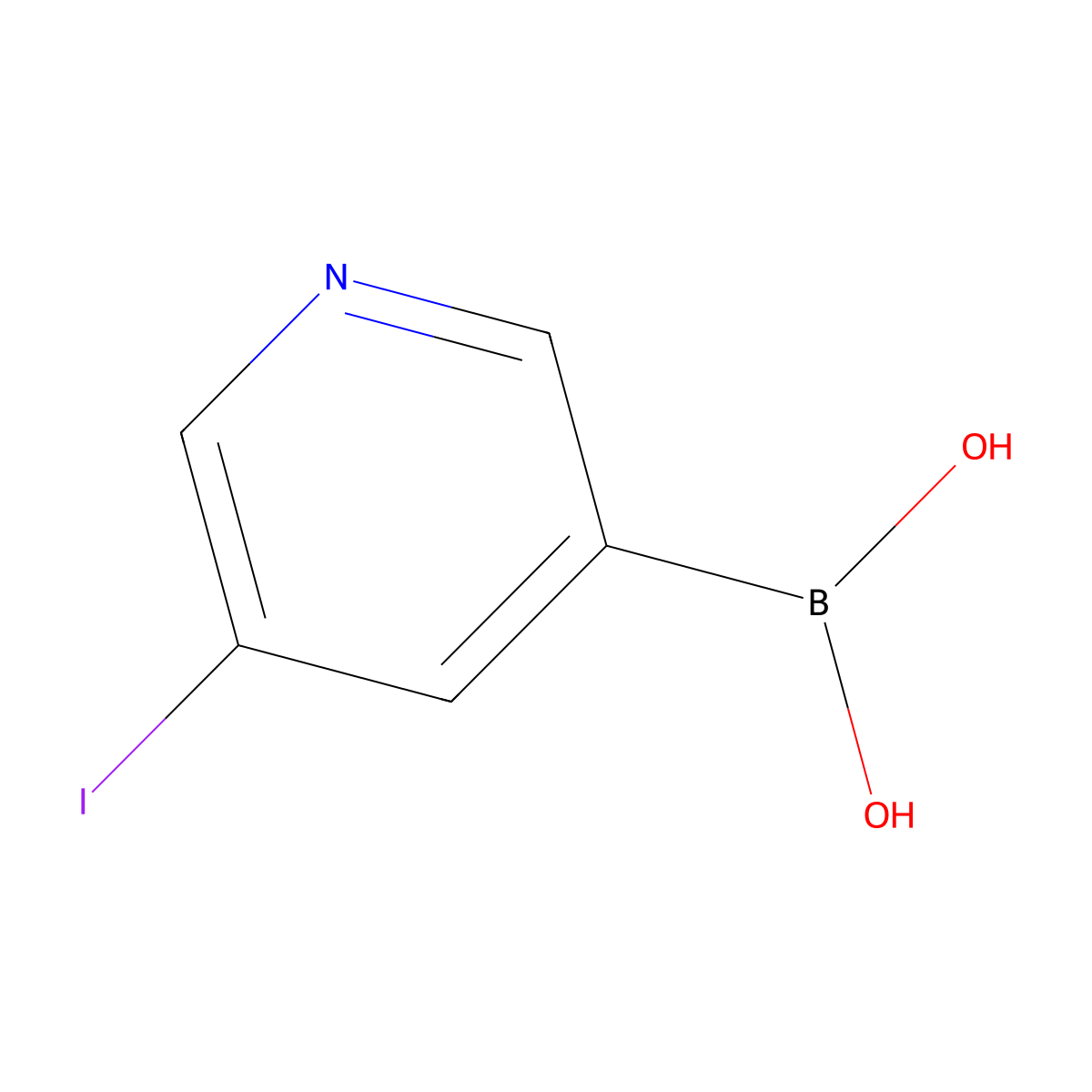 5-Iodopyridine-3-boronic acid molecular structure, CAS 2225174-61-6