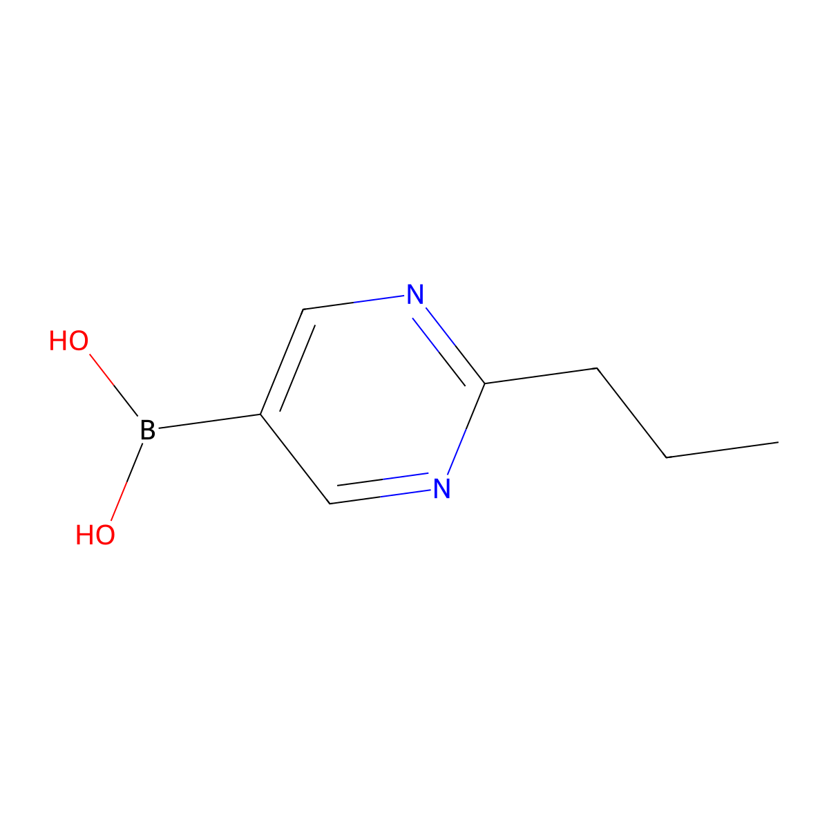 (2-Propylpyrimidin-5-yl)boronic acid molecular structure, CAS 2225174-64-9