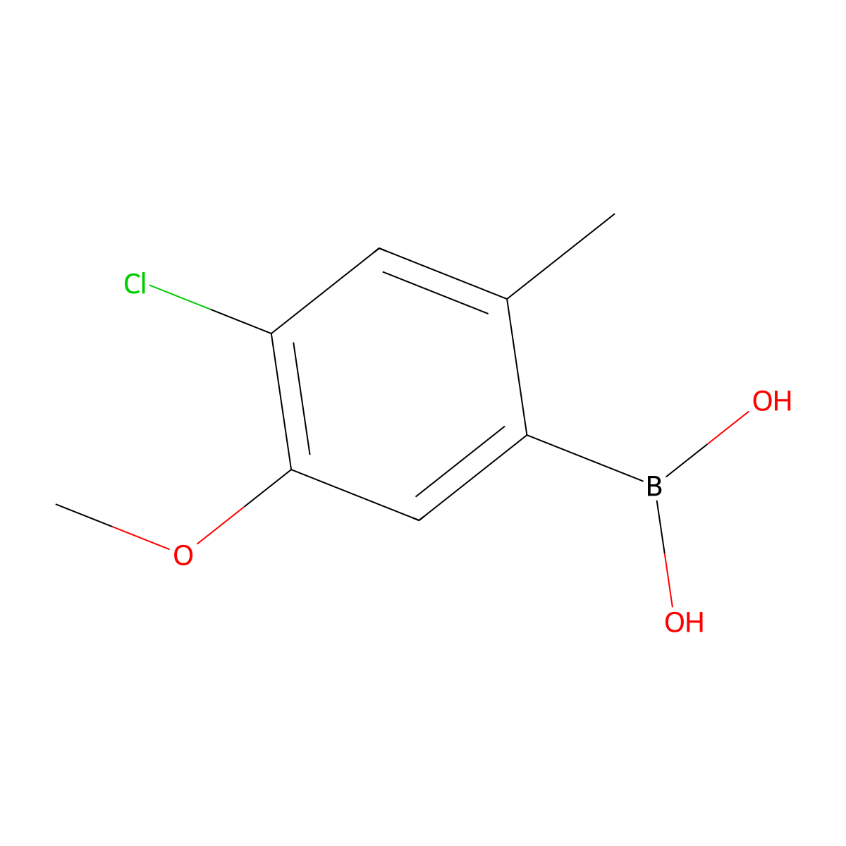 (4-Chloro-5-methoxy-2-methylphenyl)boronic acid molecular structure, CAS 2225174-69-4