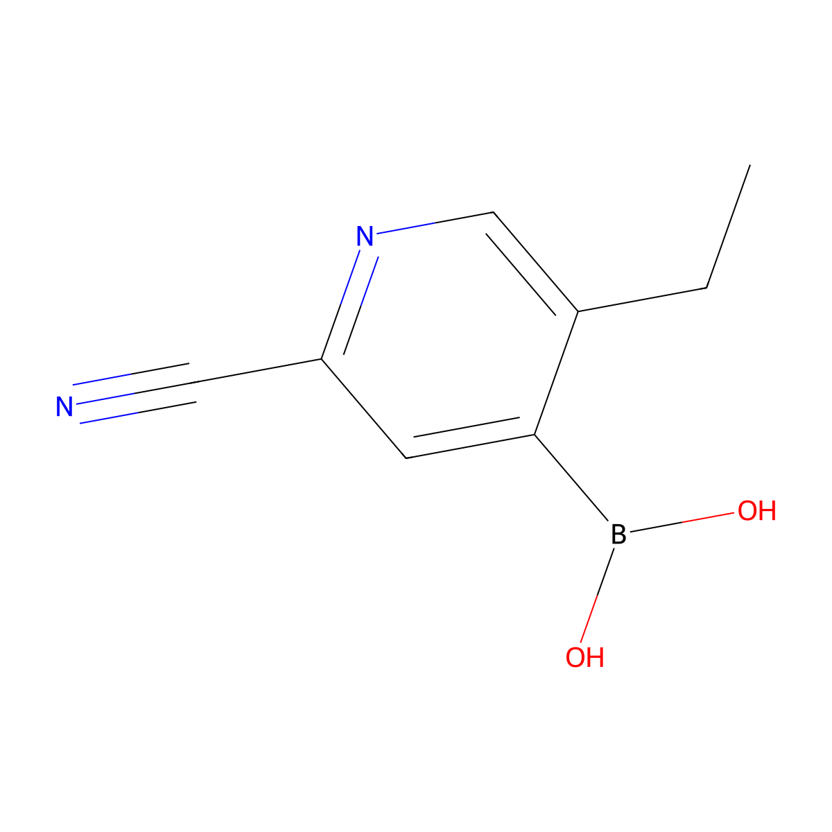 (2-Cyano-5-ethylpyridin-4-yl)boronic acid molecular structure, CAS 2225174-77-4