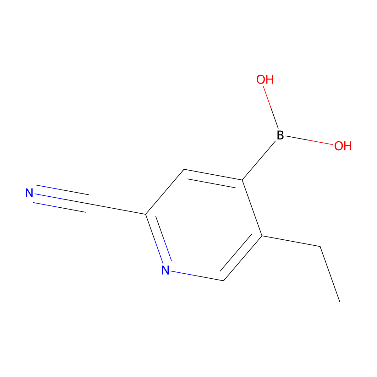 (2-Cyano-5-ethylpyridin-4-yl)boronic acid molecular structure, CAS 2225174-77-4