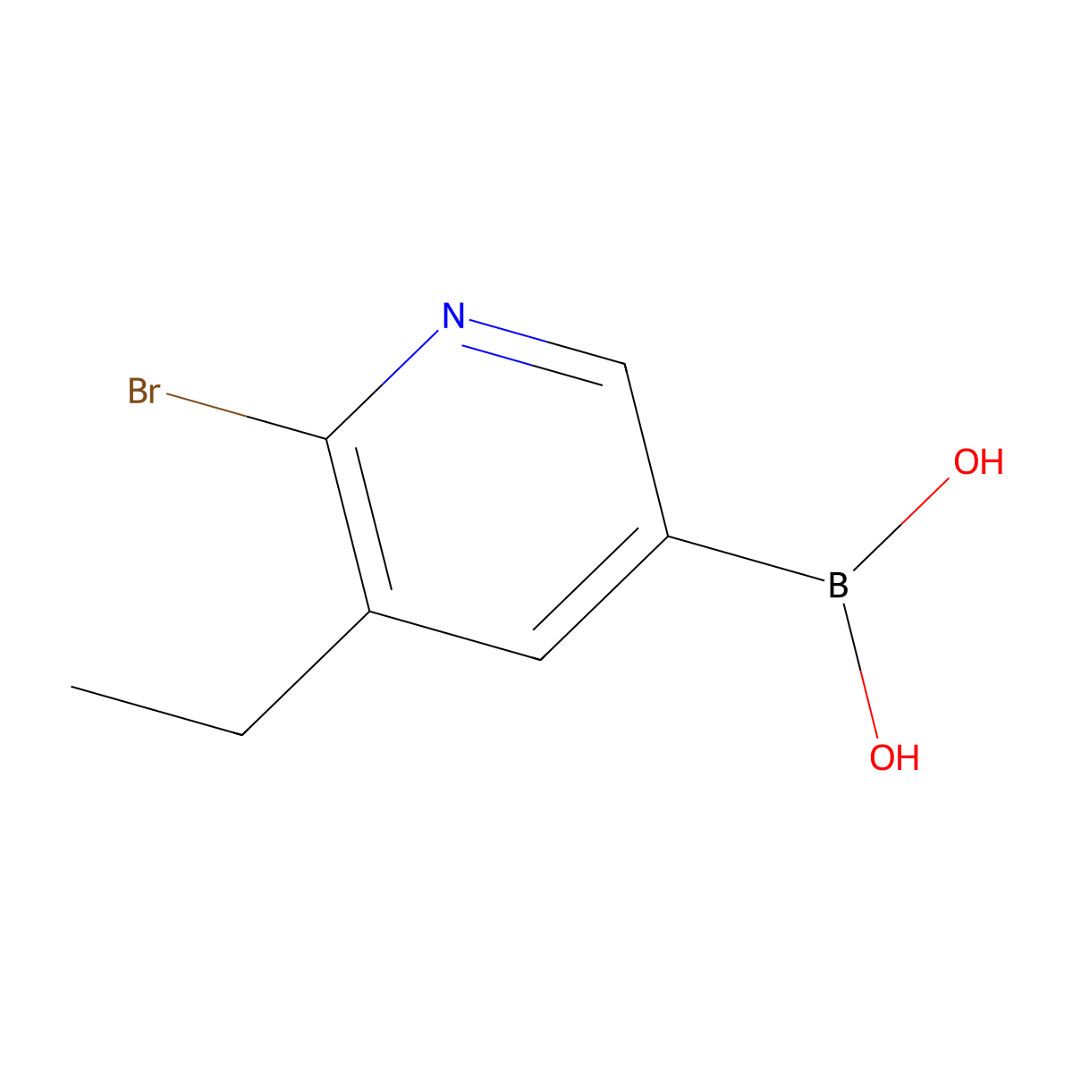 6-Bromo-5-ethylpyridine-3-boronic acid molecular structure, CAS 2225174-78-5